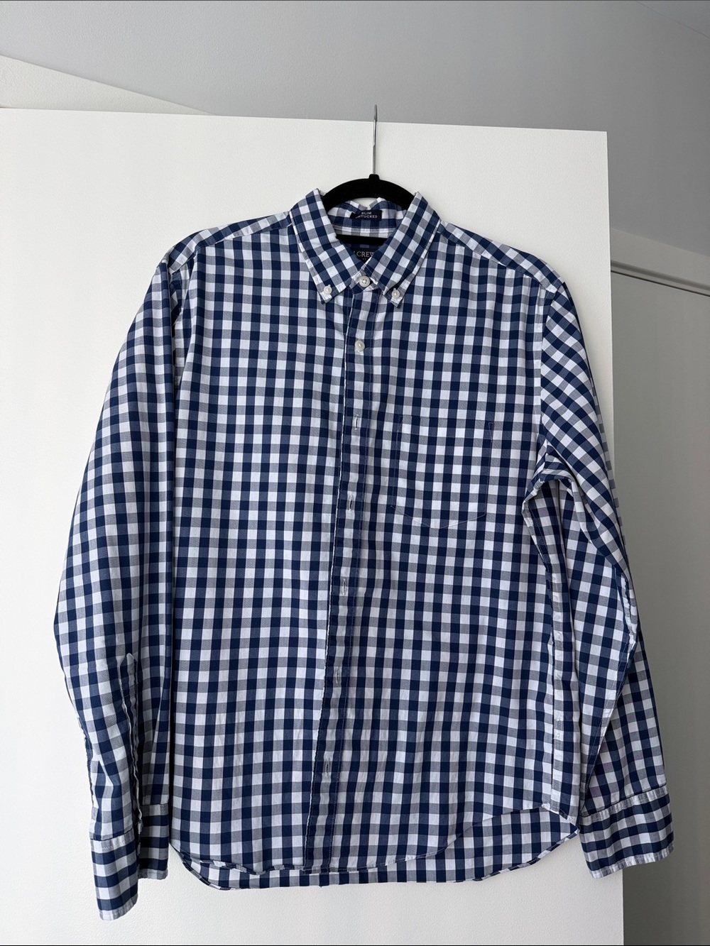 J.Crew Men's Blue and White Shirt